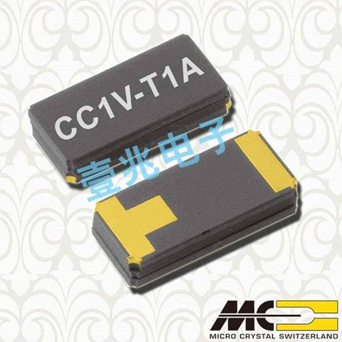 MicroCrystal微晶CC1V-T1A晶振,CC1V-T1A-1.8432MHz-10pF-500PPM-TC-QC晶振